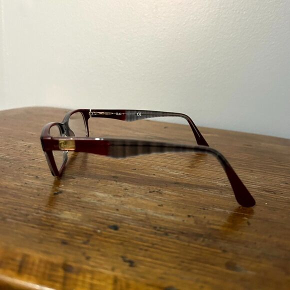 Ray Ban Optics RB5206-5517 Eyeglasses Maroon Gray Full Rim Rectangle FRAMES ONLY - Picture 3 of 7